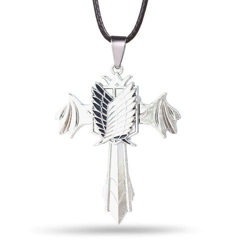 ATTACK ON TITAN SURVEY CORPS CROSS NECKLACE