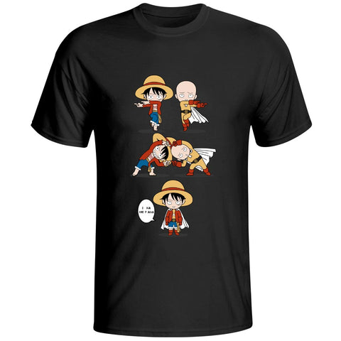 LUFFY AND SAITAMA CROSSOVER T-SHIRTS